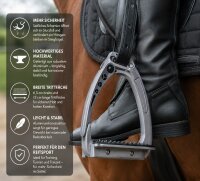 Waldhausen Sicherheitssteigbügel Pro Grau 12 cm Aluminium Steigbügel Paar