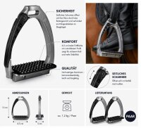 Waldhausen Sicherheitssteigbügel Pro Grau 12 cm Aluminium Steigbügel Paar