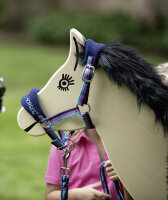 Halfter Shetty gepolstert Funny Horses HKM dunkelblau pink Mini Shetty Halfter