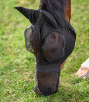Fliegenmaske Puck WB, schwarz mit Nasenschutz