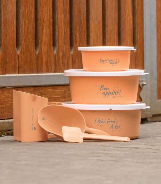 Futterschale 2 Liter mit Deckel „Enjoy your snack“ – pfirsich