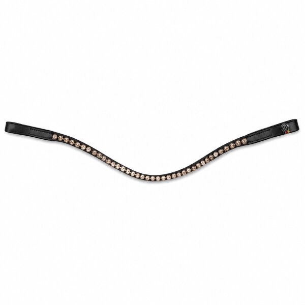 Waldhausen X-Line Stirnband Glam Schwarz VB Strass Leder geschwungen