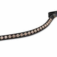 Waldhausen X-Line Stirnband Glam Schwarz VB Strass Leder geschwungen