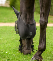 Fliegenmaske Puck mit Nasenfransen VB, schwarz