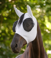 Waldhausen Fliegenmaske Puck Breath WB Silbergrau – atmungsaktiv, UV-Schutz, elastisch, Reißverschluss, Fliegenschutz Pferd