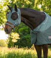Waldhausen Fliegenmaske Puck VB piniengrün Fliegenschutz Pferd UV elastisch