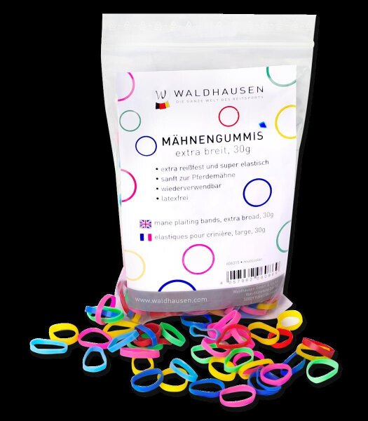 Waldhausen Mähnengummis extra breit multicolor elastisch reißfest